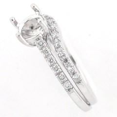 14K 2 Piece Diamond Semi Mount Bridal Set 0.49 Ctw