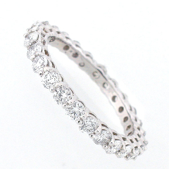 14k White Gold Diamond Eternity Band 1.76 CT