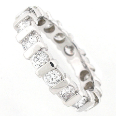 14k White Gold Diamond Eternity Band 2.15 Cts