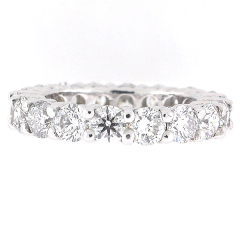 14k White Gold Diamond Eternity Band 3.78 Cts