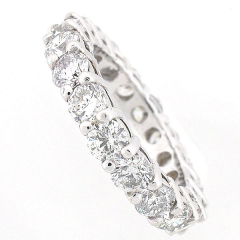 14k White Gold Diamond Eternity Band 3.78 Cts