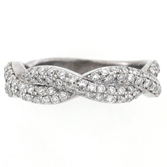 14k Braided Shank Diamond Wedding Band 0.94 Cts