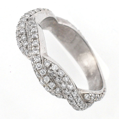14k Braided Shank Diamond Wedding Band 0.94 Cts