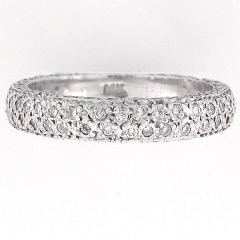 14k White Gold Diamond Eternity Band 1.10 Cts