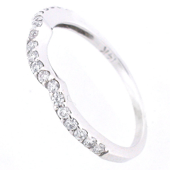 14k White Gold Curved Diamond Anniversary Band 0.35 Cts