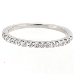 14k White Gold Diamond Wedding Band 0.38 Cts