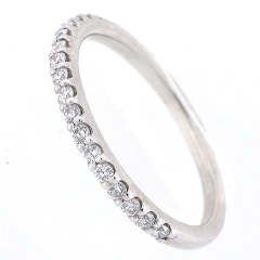 14k White Gold Diamond Wedding Band 0.38 Cts