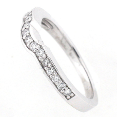 14k Vintage Style Indented Diamond Wedding Band 0.51 Cts