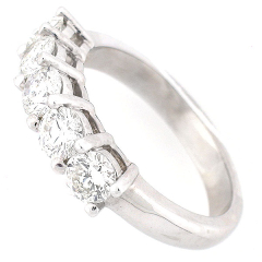 14k White Gold Diamond Anniversary Band 1.48 Cts