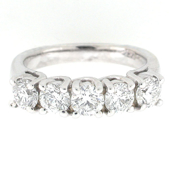 14k White Gold Diamond Anniversary Band 1.32 Cts