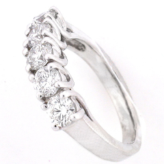 14k White Gold Diamond Anniversary Band 1.32 Cts