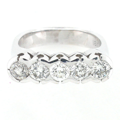 18k White Gold Diamond Anniversary Band 1.36 Cts