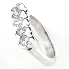 18k White Gold Diamond Anniversary Band 1.36 Cts