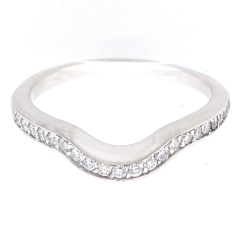 14k White Gold Curved Diamond Anniversary Band 0.34 Cts