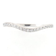 14k White Gold Curved Diamond Anniversary Band 0.32 Cts