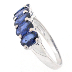 14k Blue Sapphire Anniversary Band 2.43 Cts