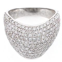18k Micro Pave Diamond Right Hand / Anniversary Ring 1.57 Cts