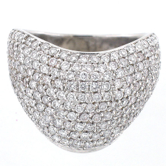 18k Micro Pave Diamond Right Hand / Anniversary Ring 1.57 Cts