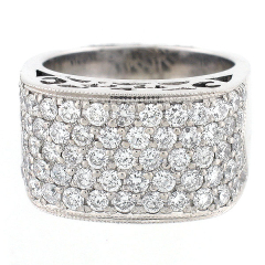 14k Micro Pave Diamond Anniversary Ring 1.91 Cts