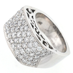 14k Micro Pave Diamond Anniversary Ring 1.91 Cts