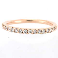 14k Rose Gold Diamond Wedding Anniversary Band 0.34 Cts