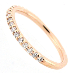 14k Rose Gold Diamond Wedding Anniversary Band 0.34 Cts