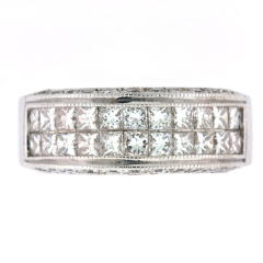 14k White Gold Diamond Wedding Band 1.91 Ct TW
