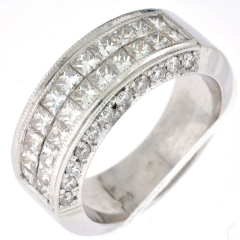 14k White Gold Diamond Wedding Band 1.91 Ct TW