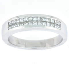 18k White Gold Diamond Wedding Band 1.12Ctw