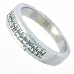 18k White Gold Diamond Wedding Band 1.12Ctw