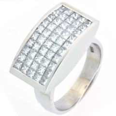 14K White Gold Diamond Wedding Band 2.41Ctw