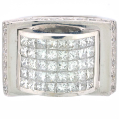 14k White Gold Diamond Wedding Band 2.77Ctw