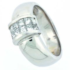 14k White Gold Diamond Wedding Band 0.83Ctw
