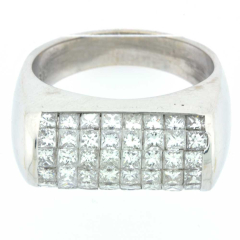 18k White Gold Diamond Wedding Band 2.10Ctw