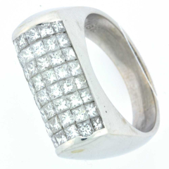 18k White Gold Diamond Wedding Band 2.10Ctw
