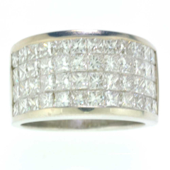 18k White Gold Diamond Wedding Band 3.41Ctw