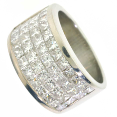 18k White Gold Diamond Wedding Band 3.41Ctw