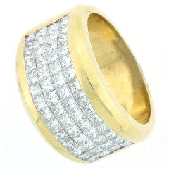 18k Yellow Gold Diamond Band with Invisible Setting 2.93 Ctw
