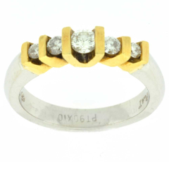 Platinum Diamond Wedding Band 0.47Ctw