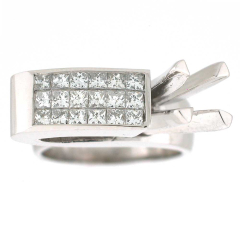 14k Modern Semi-Mount Diamond Ring 0.96 ct. tw