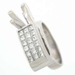 14k Modern Semi-Mount Diamond Ring 0.96 ct. tw