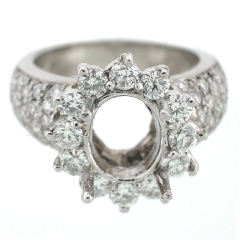  14k Antique Style Semi-Mount Diamond Ring 1.76 Cts.