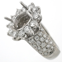  14k Antique Style Semi-Mount Diamond Ring 1.76 Cts.