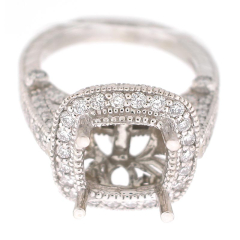 14k Antique Style Semi-Mount Diamond Ring 1.54 Cts.