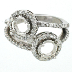 14k Double Setting Semi-Mount Diamond Ring 0.69 Cts.