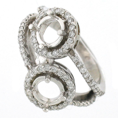 14k Double Setting Semi-Mount Diamond Ring 0.69 Cts.