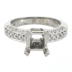 14k Vintage Style Semi-Mount Diamond Engagement Ring 0.67 Ctw