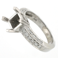 14k Vintage Style Semi-Mount Diamond Engagement Ring 0.67 Ctw