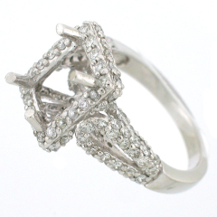 14k Antique Style Split Shank Semi-Mount Diamond Ring 1.56 Cts.