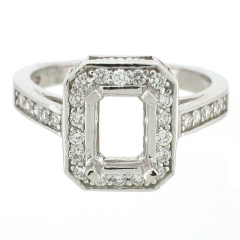 14k Antique Style Semi-Mount Diamond Ring 0.63 Cts.